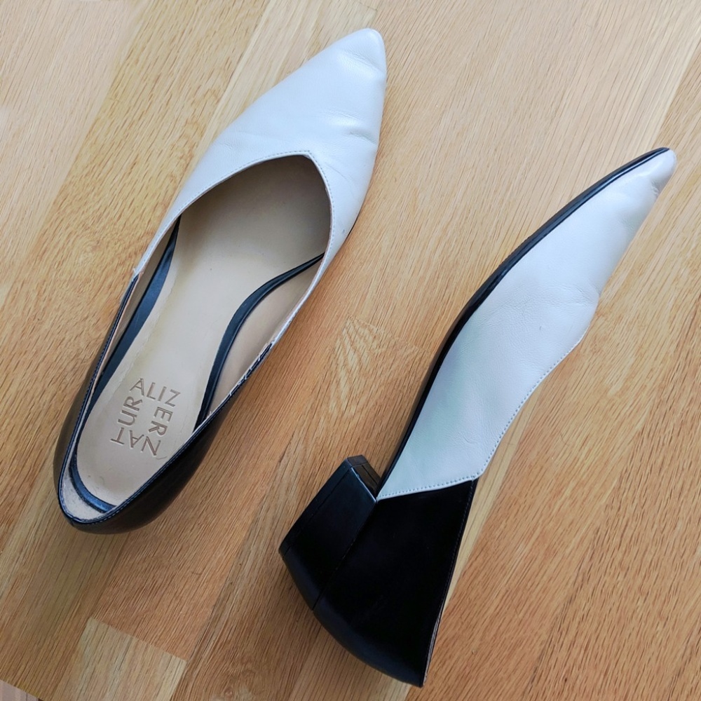 Naturalizer Black/White Betty Flat - 9.5